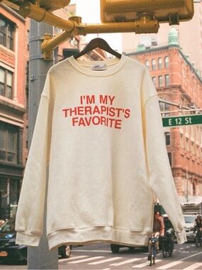 Chris Klemens x The Mayflower Group I’m My Therapist’s Favorite Fleece Crewneck